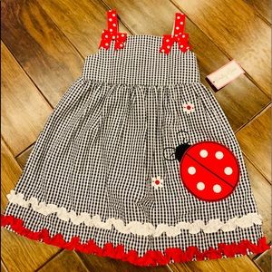 Emily Rose (3T) Lady Bug Seersucker Dress